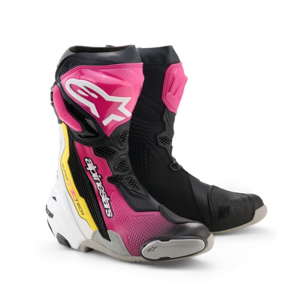 Alpinestars Alpinestars Supertech R Men‘s Boots Black / Magenta / Yellow 
